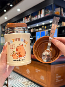 Large Capacity 316 Stainless Steel Insulated Soup Cup with Spoon Yunnan Rocking Chair Silver Ear Soup Porridge Box Cute Cartoon