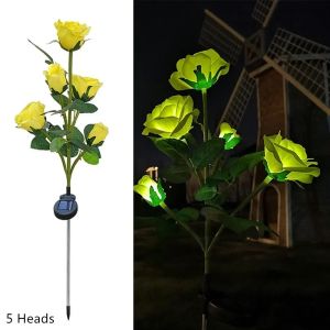 Solar Lights Outdoor Decorative Solar Garden Lights Rose Flower Lawn Lamp for Yard Patio Garden Wedding Decor Flowers