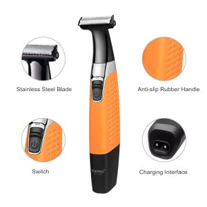 Kemei KM-1910 Men Electric Beard Shaver Professional Beard Shaver Waterproof Rechargeable Mustache Shaver