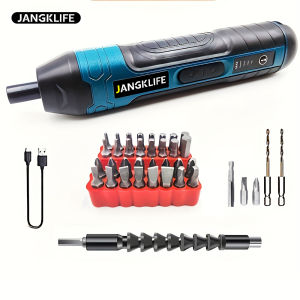 JANGKLIFE cordless electric screwdriver rechargeable 1300mah lithium battery mini drill 3.6V power tool set for home repair