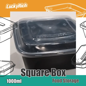 LuckyRich - Square Box - Food Storage 50/100pcs 1000ml with lid cover tight cover (lunchbox)