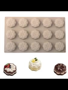 15-Cells Flower Chocolate Design Silicone Chocolate Mold Candy Biscuit Mould DIY Soap Moulds Kitchen Dessert Baking Tools