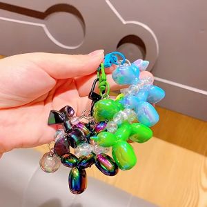 Rasa Fashion Stereo Lucu Jantung Balon Anjing Gantungan Kunci Key Ring Chain Kreatif Kartun Tas Ponsel Liontin Mobil Fun Keychain