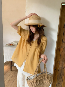 NIHAOKANONG | Bộ Đồ Hai Mảnh Cổ V Rộng Rãi Giúp Gầy