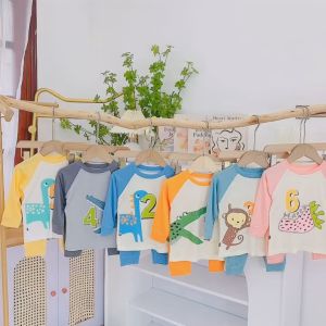 Bộ Dài Tay Thun Lạnh Cho Bé Từ 5kg Đến 15kg Bộ Thun Lạnh Tay Dài Cho Bé Trai Và Bé Gái In Hoạt Hình [079]