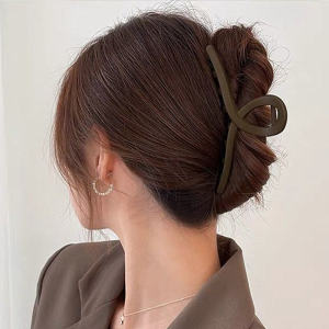 2023 Summer Minimalist Large Frosted Claw Hairpin Tail Clamp Shark Claw Pin Leopard Print Hair Accessories from Gong Shang Han Pin