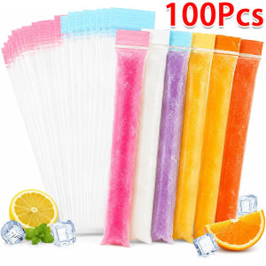 50/100pcs Children Mini Ice Pop Bags / Disposable Ice Popsicle Mold Bag / Homemade DIY Freezer Resealable Pouch / for Juice Puree Ice Cream Yogurt Chocolate