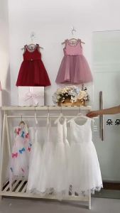 Girls White Lace Dress Deeling Gaunt Sweet Girl Flower Girl Elegant Bridesmaid Skirt 4-12 Years Old Girl Christmas Clothing