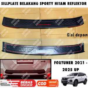 Sillplate Belakang Fortuner 2021 2023 2024 2025 Hitam Reflektor