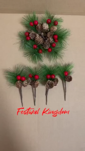 3PCS Artificial Berry Pine Cone Crafts for Holiday Decor Flower Christmas Branch Christmas Stickers