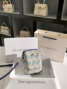 Jacoponnus Luxury Leather Carriage Phone Bag Womens Winter 2025 New Style Fashionable Commuter Small Crossbody Bag