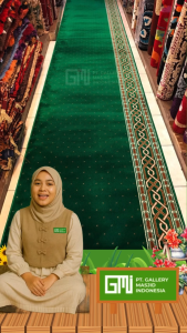 PT. GMI - Karpet Lantai Masjid Roll Tebal 13mm AL AQSA Warna Merah Polos / Karpet Musholla Roll