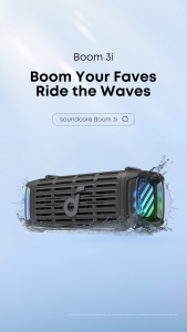 Soundcore Boom 3i by Anker Rugged Outdoor Speakers IP68 Waterproof Floating Playback Saltwater-Resistant BassUp 2.0 50W Portable Speaker Bluetooth 5.3 16H Playtime TWS Kayak/Fishing/Camping