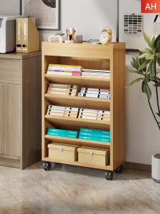 QINQI | Portable Wooden Storage Cabinet With Wheels