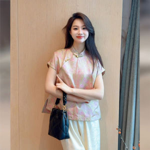 Áo Sơ Mi Tay Ngắn Phong Cách Trung Hoa Cổ Điển Dành Cho Nữ Áo Sơ Mi Cao Cấp Độc Đáo Thời Trang Mùa Hè Áo Sơ Mi Tay Ngắn Thời Trang