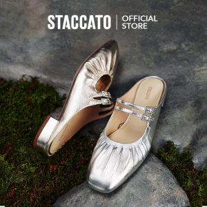 <Stella>Staccato Womens Slingback Flat Court Shoes รองเท้าแตะผู้หญิง นิ้วเท้าเหลี่ยม EUE18