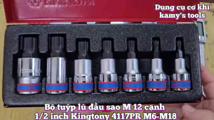 Bộ tuýp lú đầu sao M 12 cạnh 1/2 inch Kingtony 4117PR 7 chi tiết M6 M8 M10 M12 M14 M16 M18