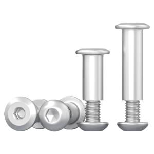TIANZHUOJINSHU | 304 Stainless Steel Round Head Internal Hex Rivet Locking Screws and Nuts Furniture Combination Kit