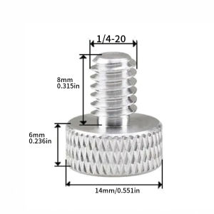 4pcs Aluminum Alloy 1/4 inch D14*8mm/10mm/12mm Anilox Anti-slip Hand Screws Adjustable Screws Drone Fixing Screws Set Screws