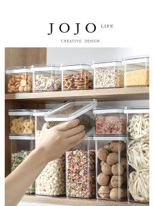Plastic Sealed Storage Jar Food Preservation Container Moisture Proof Kitchen Storage Box for Grains Nuts Rice Pasta