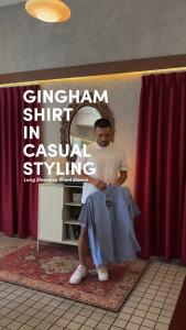 Broodis Kemeja Casual Pria Gingham GLAMZY Black Plaid shirt long sleeve