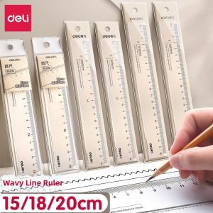 deli | Transparent Wavy Line Multi-function Ruler