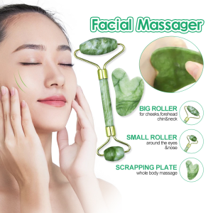 SACE LADY Jade Guasha Board Facial Face Neck Body Gua Sha Massage Tool Slimming Firming & Wrinkles Removal Face Massager Girl Gift Friend