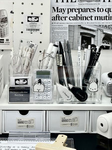 Acrylic Pen Holder Desk Organizer Transparent Office Supply Storage Box Simple Style Luxury Feel Student Desktop Acrylic Box