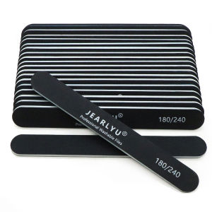 10/25pcs New Professional Nail File 180/240 Grit Emery Boards Double Sides Washable Black Straight Shape Nail Files Kit
