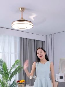 42Inch LED Invisible Ceiling Fan Light/6-Speed/Remotes Tricolor Dimming/Living Room/Bedroom Ceiling Fan Light