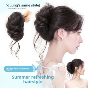 MONLEYTA | Natural Looking Womens Hair Bun Wig Full Real Hair Fake Hair Circle Manlieta Brand High Temperature Silk Hair Accessories