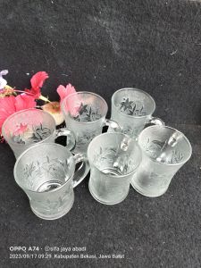 gelas kopi tebal  (6pcs) gelas kopi murah/cangkir kopi mewah tahan panas