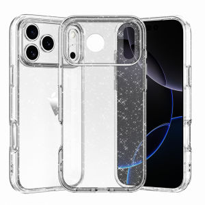 Luxury Glitter Transparent Case For iPhone 17 16 15 14 Pro Max 18 Pro Max Shockproof Clear Camera Lens Protection Soft Cover