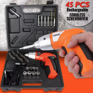 45 pcs Mini Portable Electric Drill Cordless Screwdriver tools (orange)