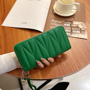 Fashionable Long Womens Wallet Luxury Handbag Large Capacity Coin Purse Zipper Clutch Bag Stylish Trendy Youth PU Leather