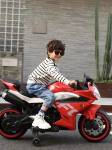 Childrens Motorcycle Electric Boy 3-6-10 Years Old Two-Wheel Charging Large Motorcycle Can Sit for Adults and Girls