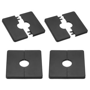 1pc Wall Split Flange ABS Square Self-Adhesive Escutcheon Plate Buckles Design for 1"/27mm Diameter Pipe