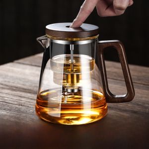 Glass Tea Pot Home Use Full Inner Vessel Drifting Cup Brew Tea Filter Press Type Tea Brewing Device Tea Water Separation Tea Cup