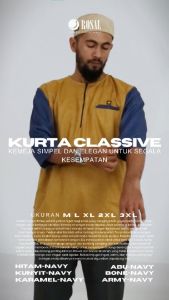 KURTA CLASSIVE ROSAL Pakaian Muslim Kemeja Koko Shalat Sholat Pria Ikhwan ROSAL