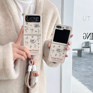 Hand-Drawn Tulip Mobile Phone Case for Samsung Galaxy ZFlip6 Foldable Screen Protection Cover Anti-Fall W24/W23Flip