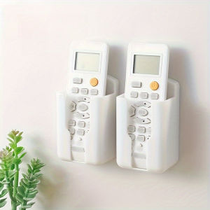 3Pcs Wall Mounted Remote Control Holder Punch Free Storage Box Adhesive Organizer Case for TV Air Conditioner Desktop
