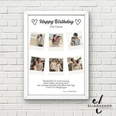 Cetak Foto dan Frame Kado Ulang Tahun/Anniversary/Pernikahan Ukuran A4