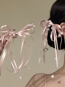 Pink Lilac Bow Ribbon Hair Clip