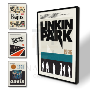 NandyaCreates - Poster Frame Block Band Legendaris Minimalis Aesthetic / Bingkai Pajangan