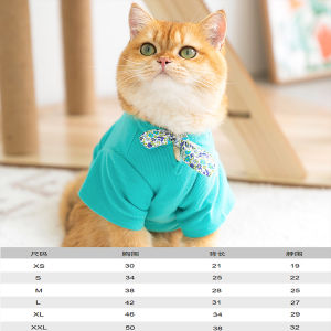 Cute Anti-Fur Loss Cat Clothes Summer Doll Blue Cat Puppy British Short Hair Gradient Pet Special Clothing Casual Style