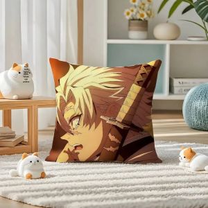 Bandai | Demon Slayer Uzui Tengen Anime Sang Trọng Gối Mềm Mại Ngắn Sang Trọng Đệm Dành Cho Ghế Sofa Phòng Ngủ Trang Trí Nhà Và Quà Tặng