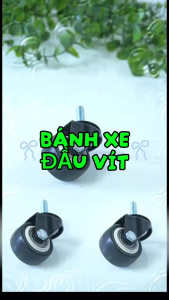 Bánh Xe Đen Đầu Vít Xoay 360 Có Khóa Hàng Chất Lượng ANKAN Lắp Xe Đẩy Hàng Tủ Bàn Ghế Ren 8