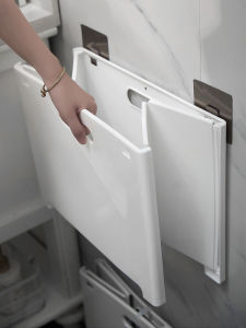 กระสอบผ้าสกปรกแบบพับได้ติดผนังสำหรับห้องน้ำและห้องครัว สไตล์ยุโรป ลายสีพื้น กระสอบผ้าสกปรกแบบพับได้สำหรับใช้ในบ้าน