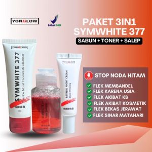 AMPUH!! Paket 3in1 Symwhite 377 Sabun Toner Darkspot Salep Cream Malam Retinol Cream Pemutih Kulit Wajah Kusam Cream Penghilang Flek Hitam Bekas Jerawat Melasma BPOM