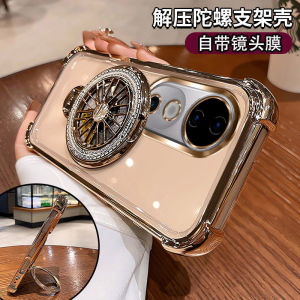 Transparent Shockproof Vivo V40 pro Phone Case Full Cover Silicone Protective Shell with Lens Film Creative Luxury Design